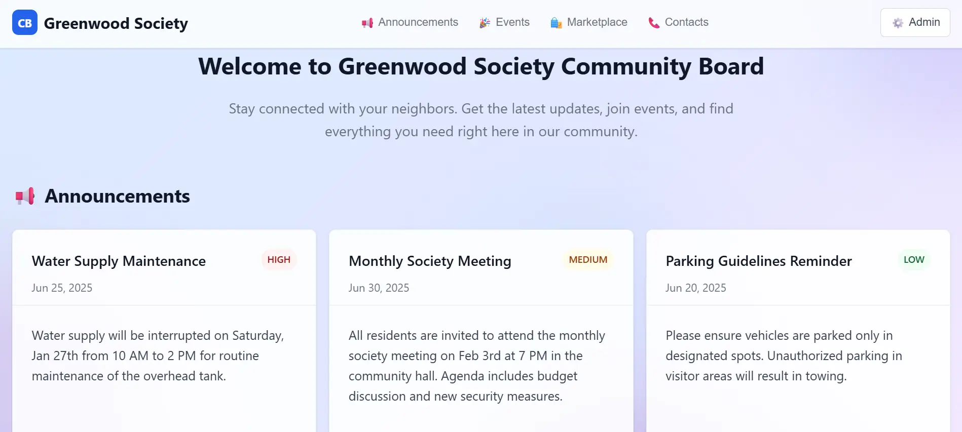 Community Notice Board